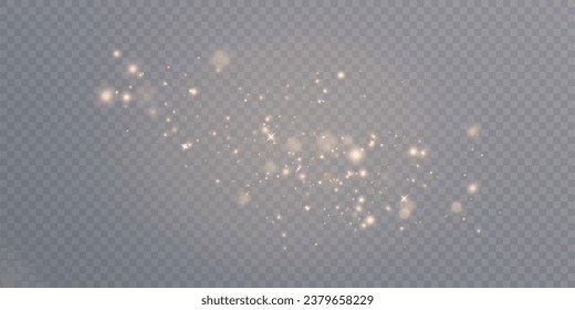 Abstract bokeh lights isolated on transparent background for Christmas and New Year illustrations. Vector	