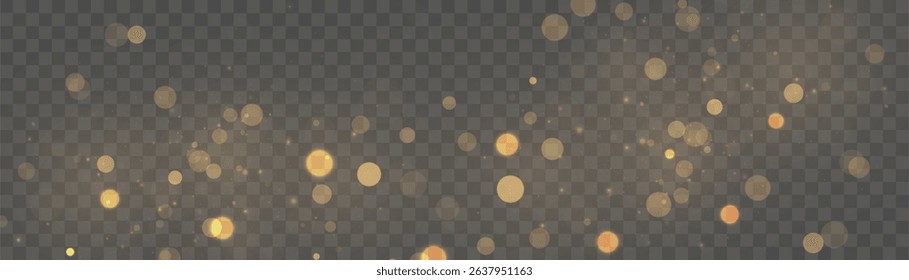 Abstract bokeh lights isolated on transparent background for Christmas and New Year illustrations. Vector	
