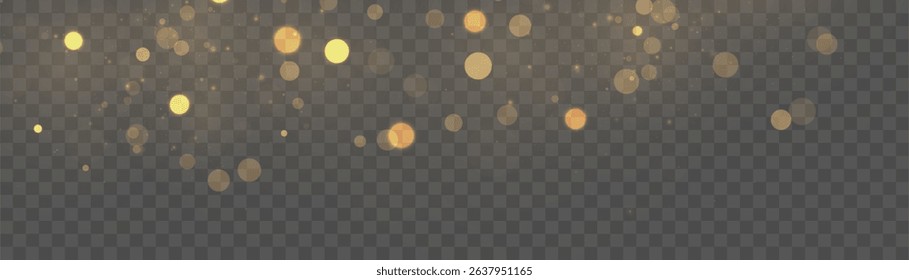 Abstract bokeh lights isolated on transparent background for Christmas and New Year illustrations. Vector	

