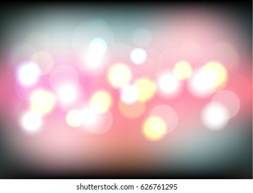 Abstract bokeh lights night background, Vector. Illustration.