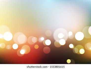 Abstract bokeh lights on blurred colors background. Vector Eps10