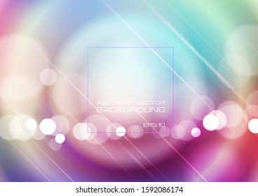 Abstract bokeh lights on blurred circles background. Vector Eps10