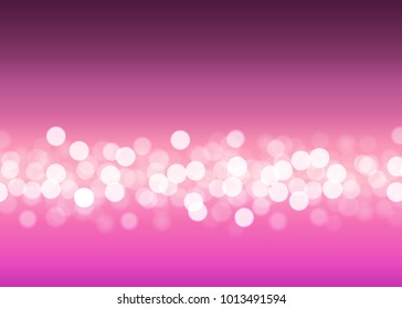 Abstract bokeh lights on the pink background, vector illustration