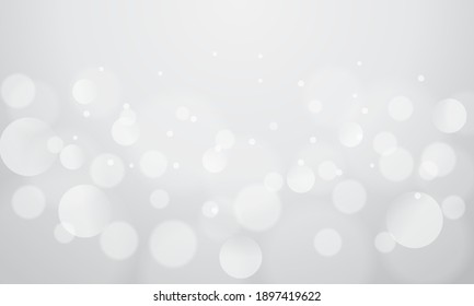 Abstract bokeh lights with soft gray light background illustration, backdrop.