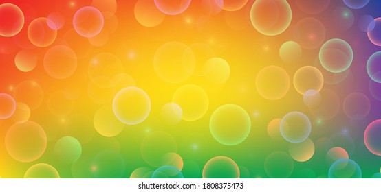 Abstract bokeh lights with soft light background illustration. Elegant blurred bokeh lights texture backdrop. Purple, red, yellow, green glitter lights background. defocused