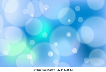 Abstract bokeh lights with soft light blue background illustration