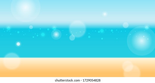 Resumen de las luces de boquilla con suaves ilustraciones de fondo de playa pastel