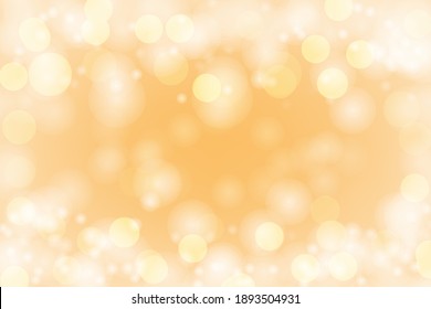 Abstract bokeh lights with soft yellow light background illustration, backdrop.