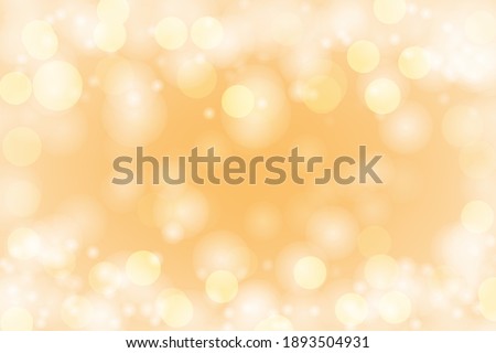 Abstract bokeh lights with soft yellow light background illustration, backdrop.