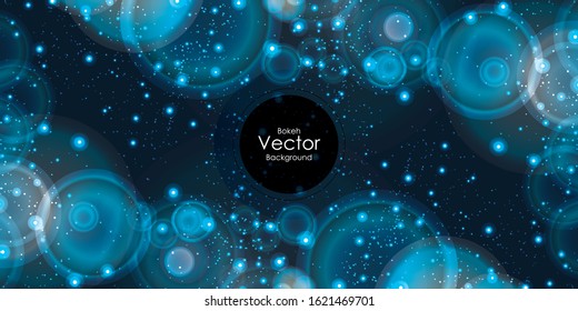 Abstract Bokeh Lights Vintage Background, Vector Illustration
