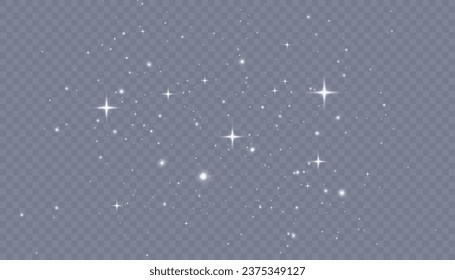 Abstract bokeh lights, white light dust isolated on transparent background for Christmas and New Year illustrations. Vector	
