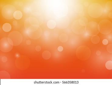 Abstract bokeh orange color background. vector illustration
