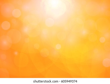 Abstract bokeh orange color background. vector illustration
