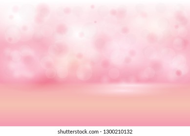 Abstract Bokeh pink background image , Empty pastel pink studio room background.
