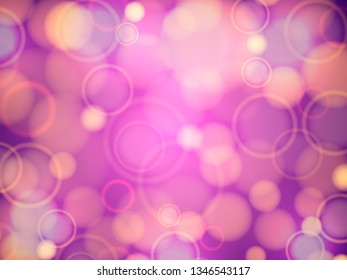 Abstract bokeh purple background.  Vector illustration