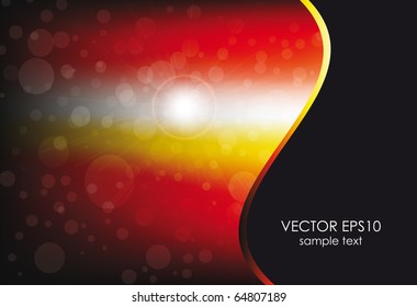 abstract bokeh red and yellow background with space motive with wave