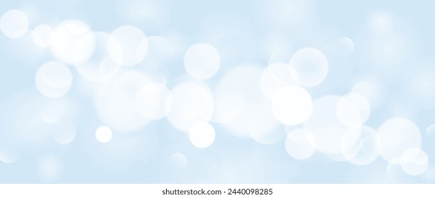 Fondo de pantalla abstracto bokeh y sparkle. Fondo suave de efecto desenfoque azul suave. Textura de círculos de luz brillante y borrosa. Fondo de temporada para Navidad, Año Nuevo o tarjeta de cumpleaños, cartel, pancarta. Vector