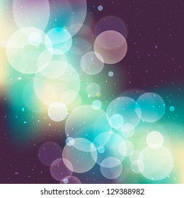 Abstract bokeh stars background, vector illustration with clipping mask