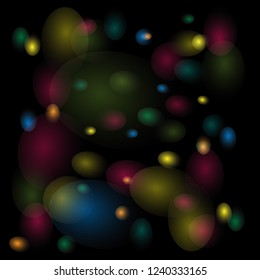 Abstract bokeh vector colorful background. Christmas lights. Abstract lighting background.