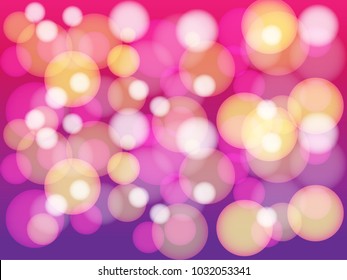 Abstract bokeh vector with dark pinkbackground,colorful circles