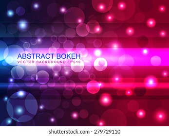 Abstract bokeh vivid light vector background. 