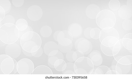 Abstract Bokeh White and Gray Vector Backgrounds