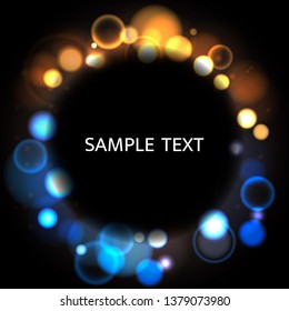 Abstract bokeh yellow and blue background.  Vector illustration