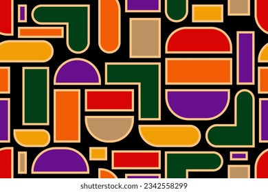 Resumen de colores en negrita diseño geométrico en un patrón de repetición sin fisuras - Ilustración vectorial