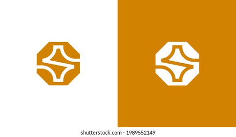 Abstract, bold and elegant letter S Diamond logo. Luxury initial SS monogram logo in a geometric shape. S logo for fashion or jewelry brand