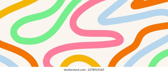 Abstract bold line color cute style on white background