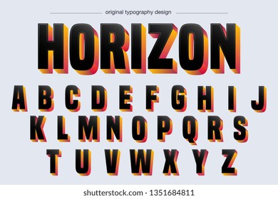 Abstract bold vintage colorful typography font design