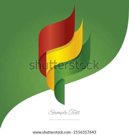 Abstract Bolivia 3D wavy flag red yellow green modern ribbon strip logo icon abstract background vector