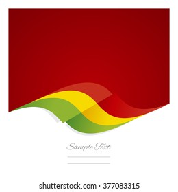 Abstract Bolivian flag ribbon red background