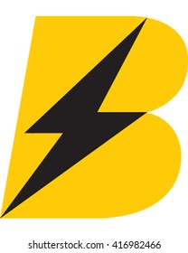 Abstract Bolt. Letter B logo.