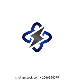 Abstract bolt logo design template