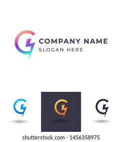 abstract bolt logo design,vector lightning storm /volt/electric/shock/bolt/thunder element template,brand identity with 3 color option