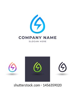 abstract bolt logo design,vector lightning storm /volt/electric/shock/bolt/thunder element template,brand identity with 3 color option