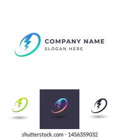 abstract bolt logo design,vector lightning storm /volt/electric/shock/bolt/thunder element template,brand identity with 3 color option