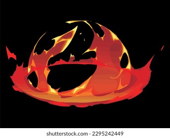 Abstract bomb blast effect element flame effect vfx Cartoon Style Design Isolated Vector Illustration