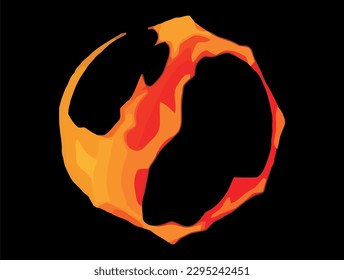 Abstract bomb blast effect element flame effect vfx Cartoon Style Design Isolated Vector Illustration