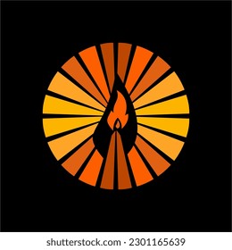  Resumen del diseño del logo de la hoguera. Logo único de la hoguera.