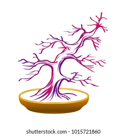 Abstract bonsai without leaves vector illustration