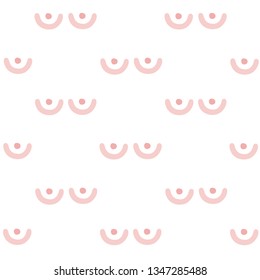 Abstract boobs. Vector illustration of seamless pattern.