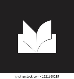abstract book 3d geometric flat education logo