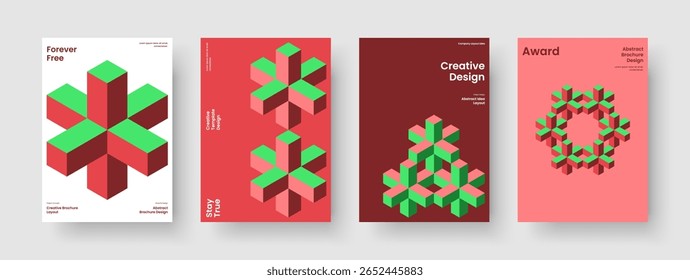 Projeto de Capa de Livro Abstrata. Modelo de Folheto Geométrico. Layout de cartaz isolado. Faixa. Apresentação de negócios. Panfleto. Histórico. Relatório. Identidade da marca. Catálogo. Publicidade. Panfleto. Revista