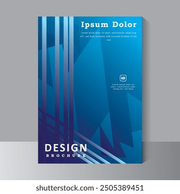 Plantilla Abstractas de diseño de portada de libro en A4. La Plantilla de color azul se puede adaptar al folleto, informe anual, revista, póster, presentación comercial, Cartera, volante, Anuncio, Sitio web.
