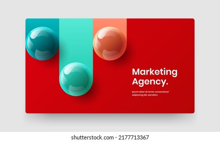 Abstract book cover design vector layout. Premium realistic spheres placard template.