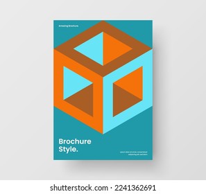 Abstract book cover design vector illustration. Fresh mosaic pattern leaflet concept.