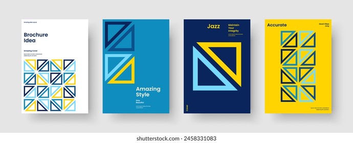 Abstract Book Cover Layout. Geometric Brochure Design. Isolated Flyer Template. Background. Poster. Report. Banner. Business Presentation. Newsletter. Advertising. Magazine. Portfolio