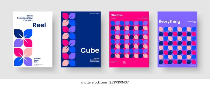 Abstract Book Cover Layout. Modern Background Design. Isolated Banner Template. Brochure. Business Presentation. Flyer. Poster. Report. Newsletter. Handbill. Catalog. Leaflet. Brand Identity